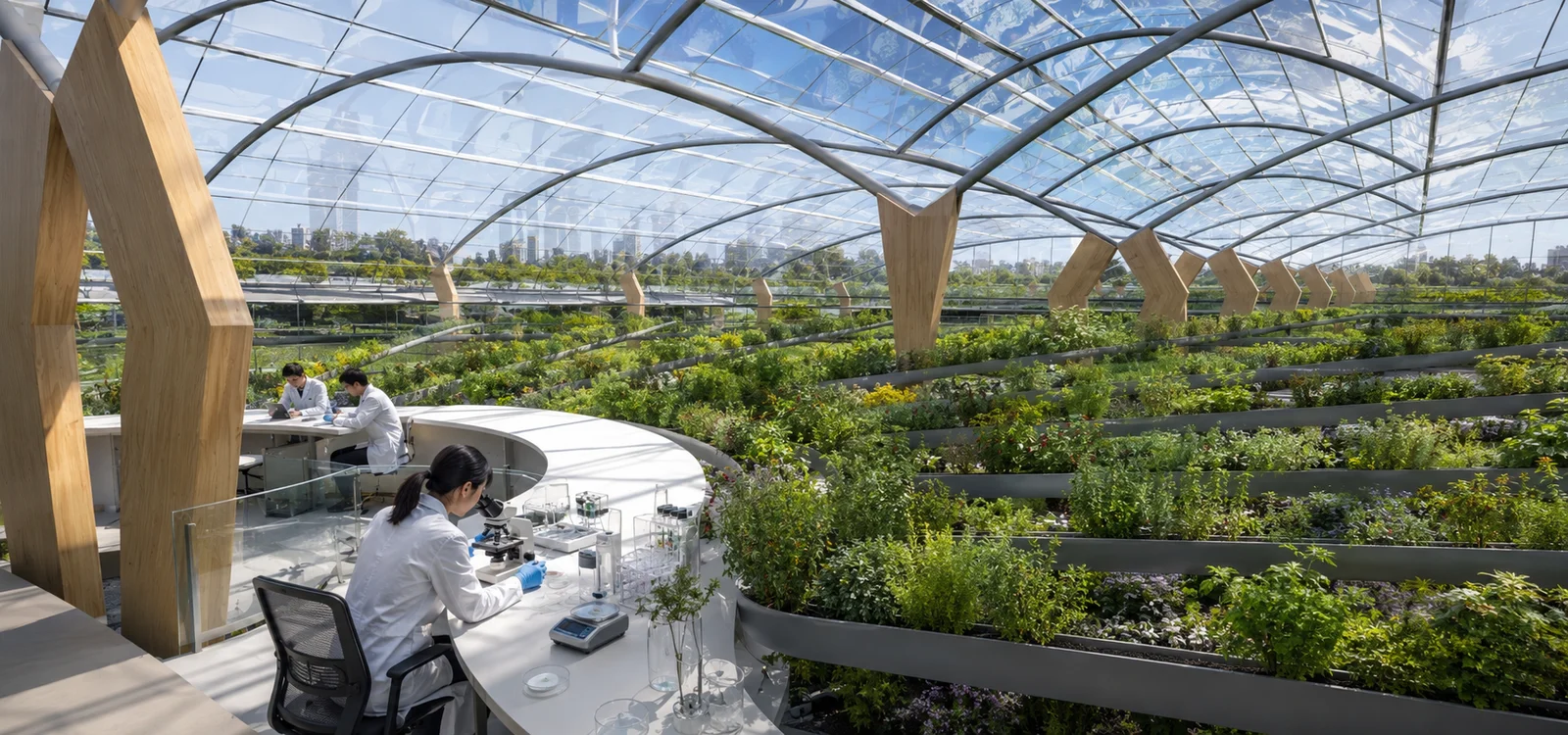 A vision of a high-production Polydome with central plant handling.